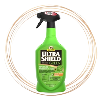 Absorbine UltraShield GREEN – přírodní koňský deodorant s esenciálními oleji (Lahev s rozprašovačem, 946 ml)